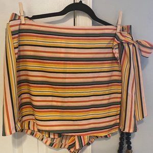 3XL Plus Knot Side Striped Skort